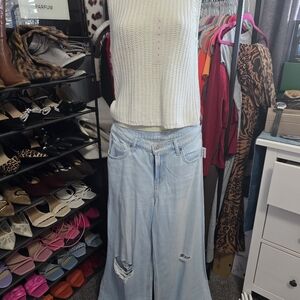 Old Navy Light Blue Flare Jeans